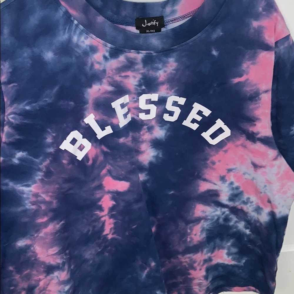 Blessed tye dye crop top